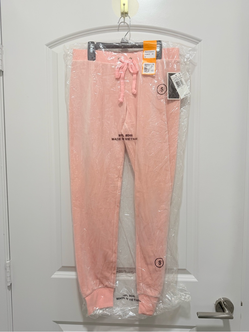 Juicy Couture $108 Black Label Sugared Icing Track Luxe Velour Zuma Pant Small